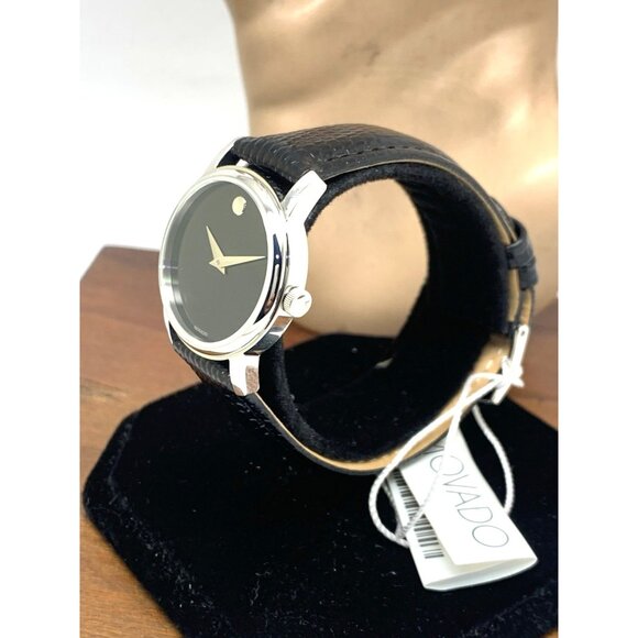 Movado Women\'s Watch 2100004 Museum Swiss Quartz Black Dial Leather Strap 27mm main image 14